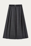 Sanne Gray Wool Pleated Skirt