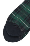 Green Plaid Cotton Socks