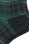 Green Plaid Cotton Socks