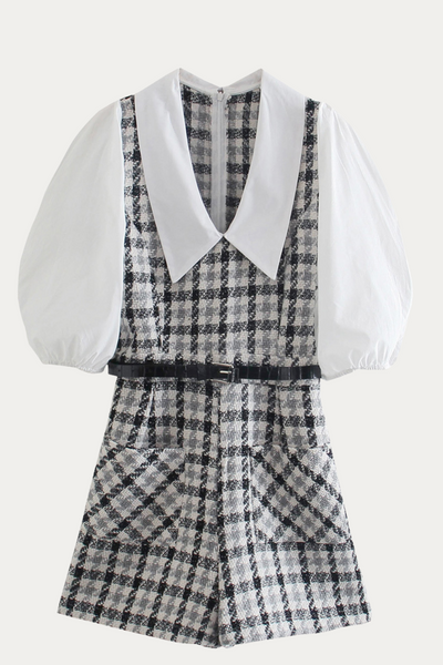 Lennon Jumpsuit Plaid with Belt