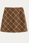 Ismene Khaki Plaid Skirt