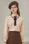 Edith Khaki Shirt With Bow