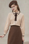 Edith Khaki Shirt With Bow