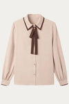 Edith Khaki Shirt With Bow