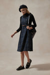 Navy Blue Plaid Pinafore Dress