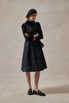 Navy Blue Plaid Pinafore Dress