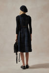 Navy Blue Plaid Pinafore Dress