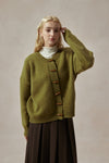 Bianca Olive Green Cardigan with Toggle Buttons