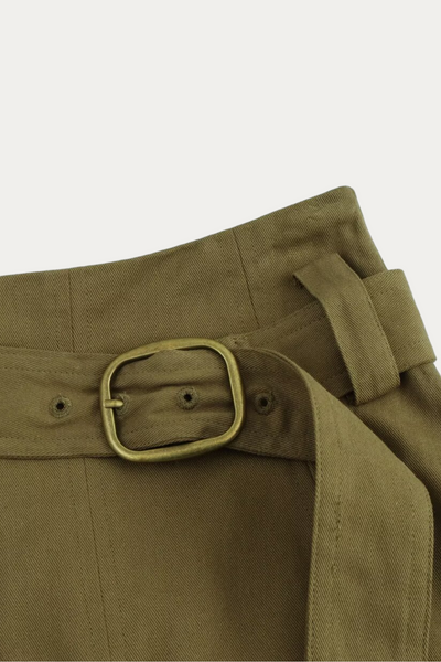 Kyle Olive Green Pleated Skirt
