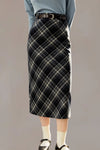 Soraya Plaid Gray Skirt