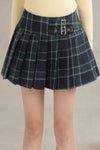 Galadriel Pleated Plaid Skirt Blue and Green