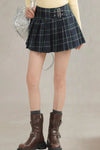 Galadriel Pleated Plaid Skirt Blue and Green