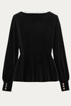 Kalliope Plus Size Black Velvet Blouse