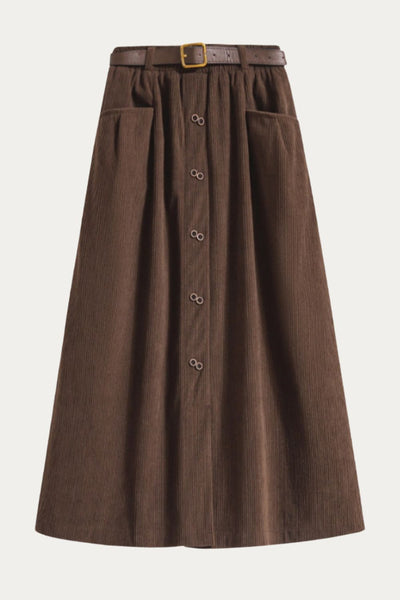 Esme Plus Size A-Line Corduroy Skirt