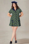 Mabel Green Color Plaid Size Plaid Dress