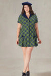 Mabel Green Color Plaid Size Plaid Dress