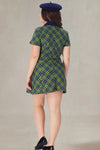 Mabel Green Color Plaid Size Plaid Dress