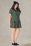 Mabel Green Color Plaid Size Plaid Dress