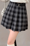 Elowen Plus Size Plaid Pleated Skirt