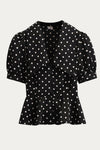 Leontine Plus Size Polka Dot Blouse