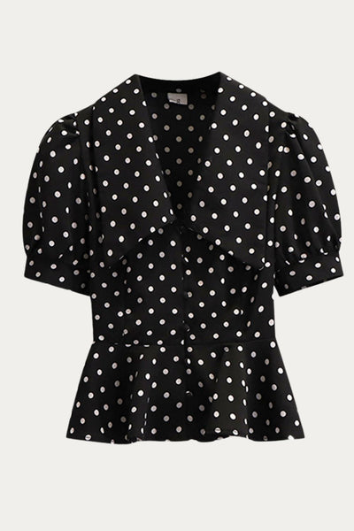 Leontine Plus Size Polka Dot Blouse