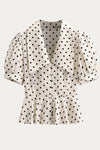 Leontine Plus Size Polka Dot Blouse