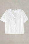 Maureen Plus Size White Button Down Blouse