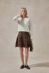 Jane Vintage Crew Neck White Cable Knit Sweater