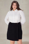 Irene White Ruffle Blouse Plus Size