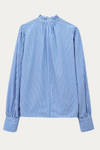 Beryl White Blue Striped Blouse