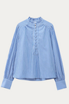 Beryl White Blue Striped Blouse