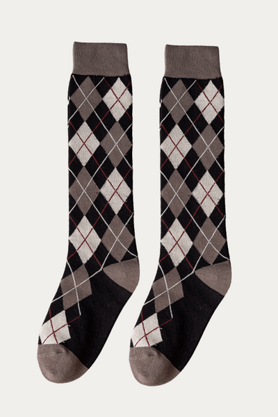 Women Argyle Knee Length Socks