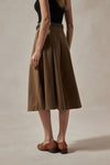 Florence Black/Camel Wool Midi Skirt